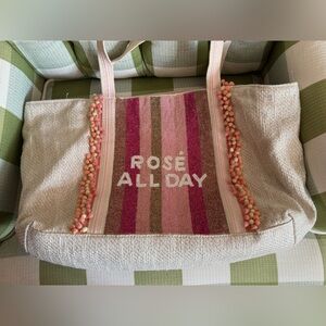 America & Beyond Rose’ All Day Stylish Pink/Cream Tote Bag good used condition